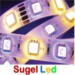 Tira LED 5 mts Flexible 72W 300 Led SMD 5050 IP20 RGB+W Blanco Frío Alta Luminosidad